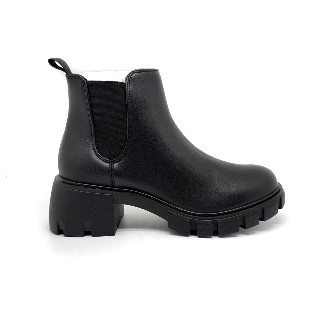 Steve Madden Howler Bootie Black Chunky Heel Combat Boots Size 8.5 - Picture 4 of 12